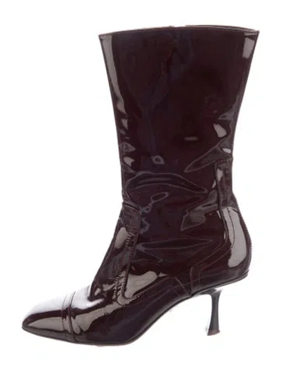 Pre-owned Zimmermann Patent Leather Boots In Burgundy