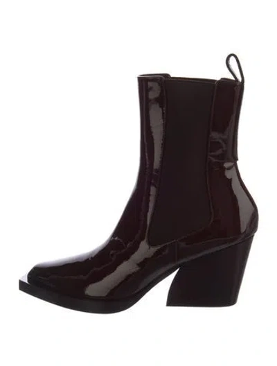 Pre-owned Zimmermann Patent Leather Chelsea Boots In Black