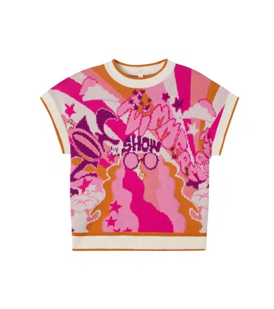 Zimmermann Kids' Patience Cotton Jacquard Sweater In Pink