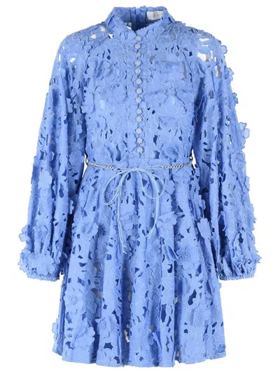 Zimmermann Womens Jacaranda Patience Long-sleeve Cotton Mini Dress Xs In Blue