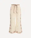 Zimmermann Patience Floral Linen Flared Pants In White