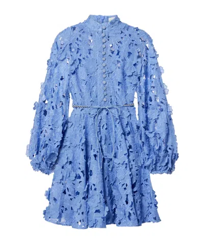 Zimmermann Patience Floral Lace Minidress In Multi