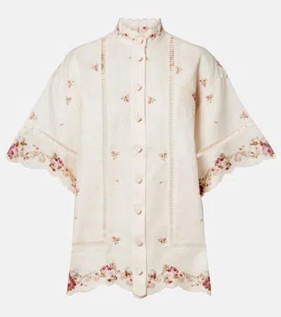 Zimmermann Patience Short-sleeved Shirt In Neutral