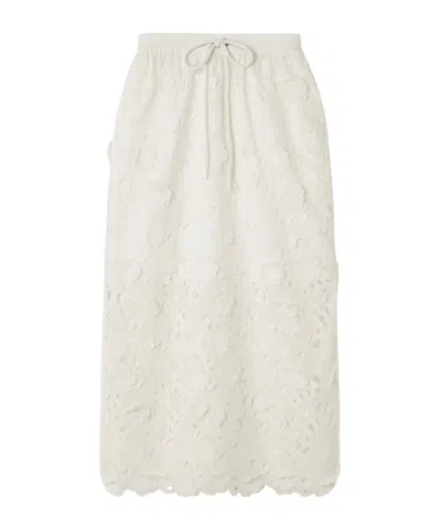 Zimmermann Patience Broderie Anglaise Cotton Midi Skirt In White