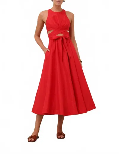Zimmermann Patience Midi Dress In Dark Red