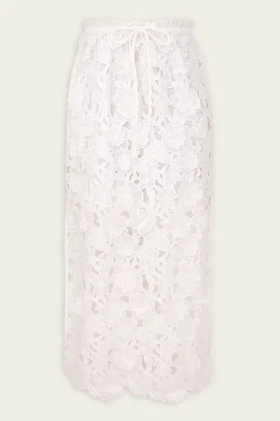 Zimmermann Patience Midi Skirt In Ivory In White