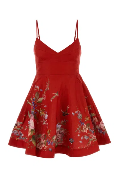 Zimmermann Patience Mini Dress In Red