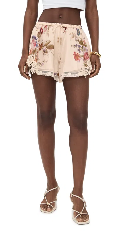 Zimmermann Patience Shorts Vanilla Floral In Multi
