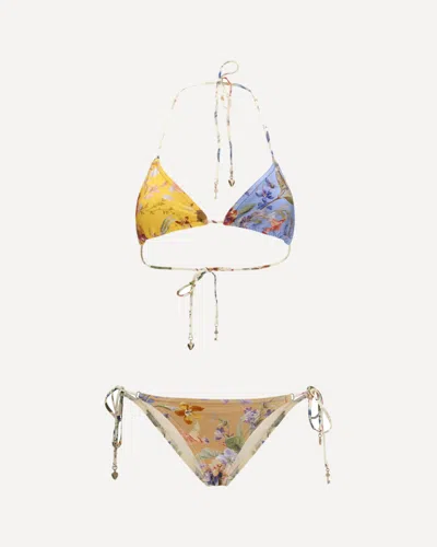 Zimmermann Patience Spliced Tri Bikini In Multi