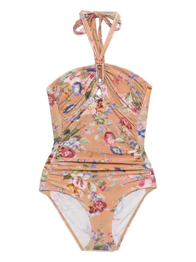 Zimmermann Patience Swimsuit In Brown