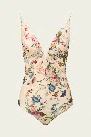 Zimmermann Womens Vanilla Floral Patience Tuck Plunge Floral One-piece Swimsuit In Multi