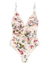 Zimmermann Womens Vanilla Floral Patience Tuck Plunge Floral One-piece Swimsuit In Multi