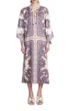 ZIMMERMANN PATTERN-PRINTED DRAWSTRING DRESS