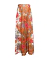 Zimmermann Ginger Relaxed Pant In Cream/brown Floral In Multicolor