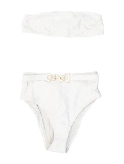 Pre-owned Zimmermann Patterned Bikini W/ Tags In Neutral