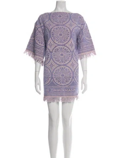 Pre-owned Zimmermann Patterned Cover-up In Purple