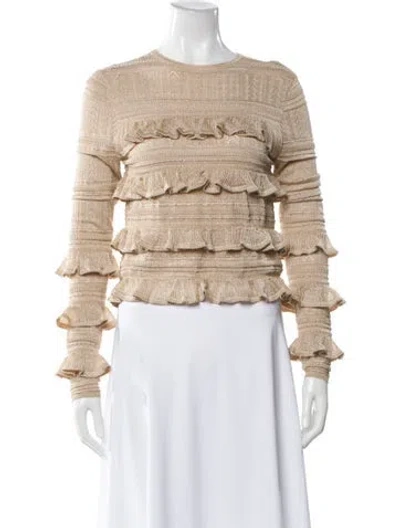 Pre-owned Zimmermann Patterned Crew Neck Blouse