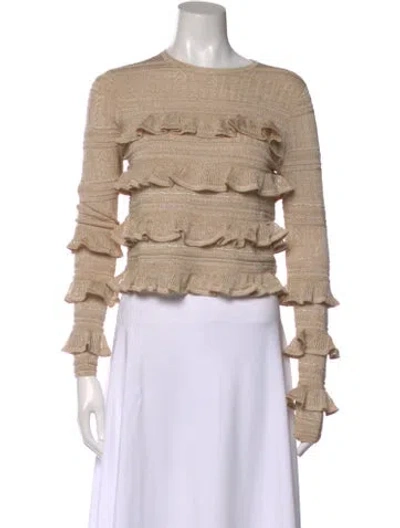 Pre-owned Zimmermann Patterned Crew Neck Blouse In Neutral
