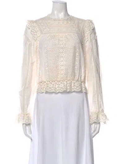 Pre-owned Zimmermann Patterned Crew Neck Blouse In Neutral