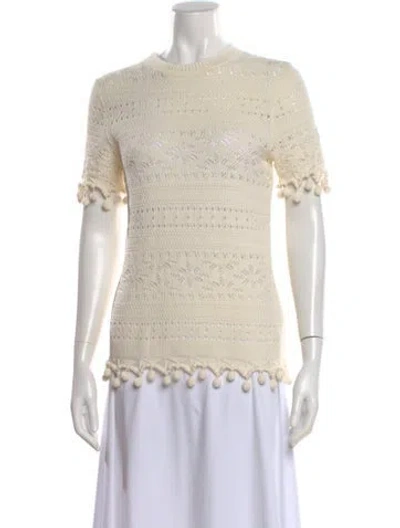 Pre-owned Zimmermann Patterned Crew Neck Blouse In Neutral