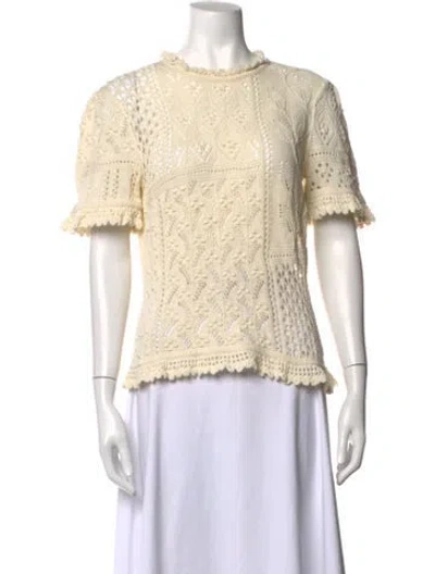 Pre-owned Zimmermann Patterned Crew Neck Blouse In Neutrals