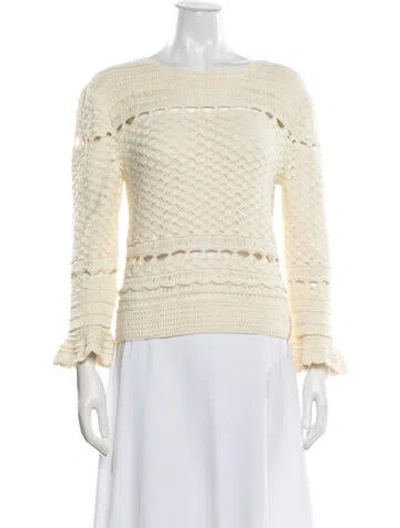 Pre-owned Zimmermann Patterned Crew Neck Sweater In Neutral