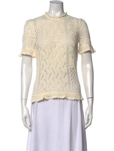 Pre-owned Zimmermann Patterned Crew Neck Sweater In Neutral