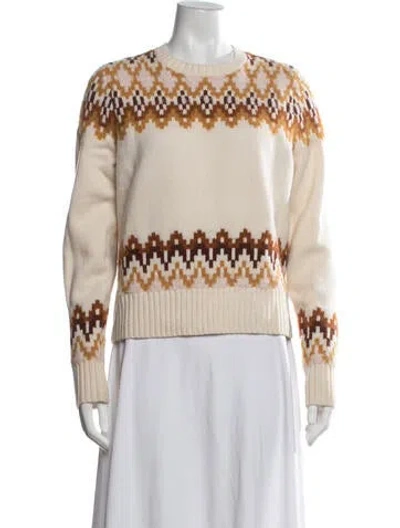 Pre-owned Zimmermann Patterned Crew Neck Sweater In Neutrals