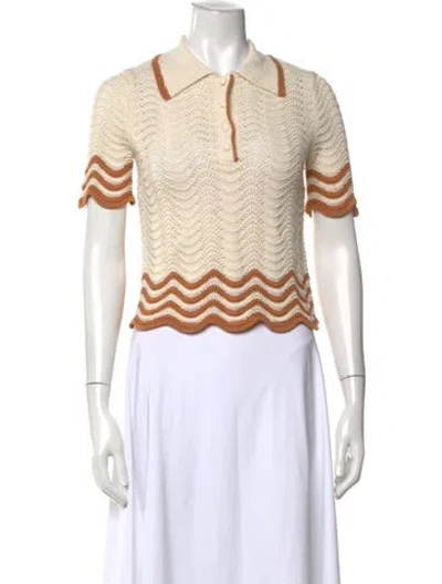 Pre-owned Zimmermann Patterned Crew Neck Sweater W/ Tags In Neutrals