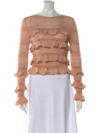 Pre-owned Zimmermann Patterned Crew Neck Top In Neutral