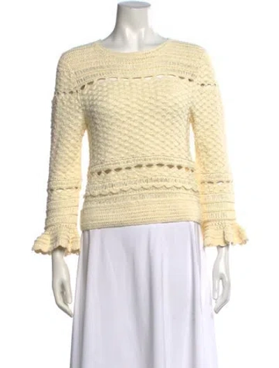 Pre-owned Zimmermann Patterned Crew Neck Top W/ Tags In Yellow