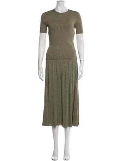 Pre-owned Zimmermann Patterned Glitter Accents Skirt Set In Green