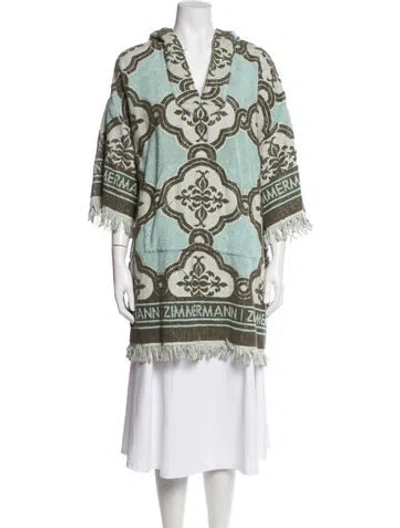 Pre-owned Zimmermann Patterned Jacket In Blue/green