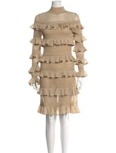Pre-owned Zimmermann Patterned Knee-length Dress In Neutral