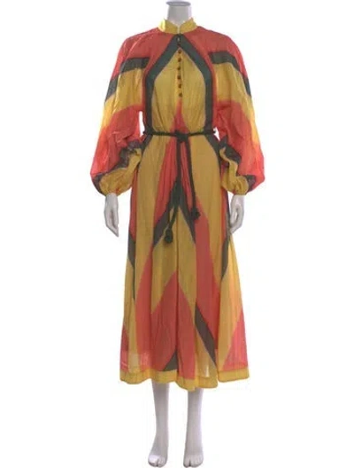 Pre-owned Zimmermann Patterned Long Dress In Multi