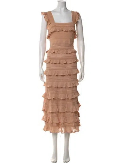 Pre-owned Zimmermann Patterned Long Dress In Neutral