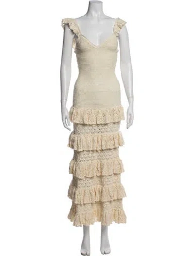 Pre-owned Zimmermann Patterned Long Dress In Neutrals