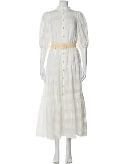 Pre-owned Zimmermann Patterned Long Dress In White