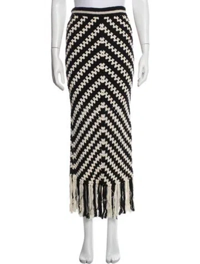 Pre-owned Zimmermann Patterned Long Skirt In Black/neutrals