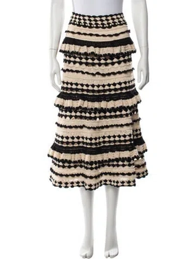 Pre-owned Zimmermann Patterned Long Skirt In Black/neutrals