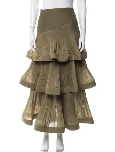 Pre-owned Zimmermann Patterned Long Skirt In Green