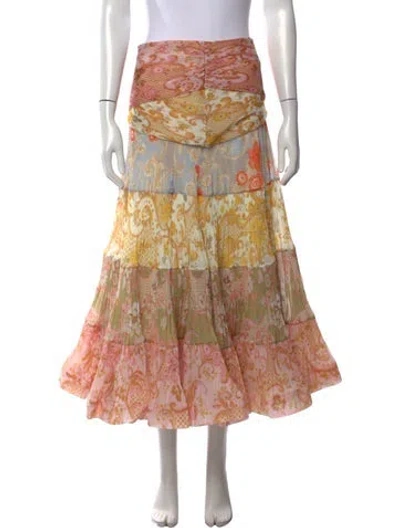 Pre-owned Zimmermann Patterned Long Skirt In Neutrals