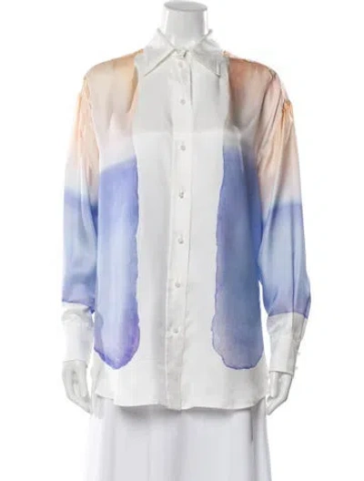 Pre-owned Zimmermann Patterned Long Sleeve Blouse In Multi