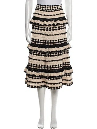 Pre-owned Zimmermann Patterned Midi Length Skirt In Black/neutrals