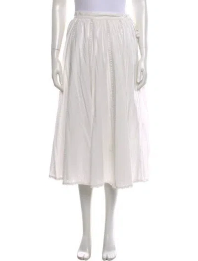 Pre-owned Zimmermann Patterned Midi Length Skirt In White