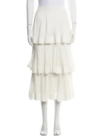 Pre-owned Zimmermann Patterned Midi Length Skirt In White