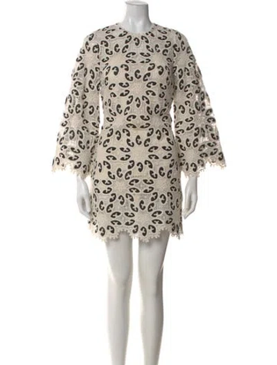 Pre-owned Zimmermann Patterned Mini Dress In Neutral