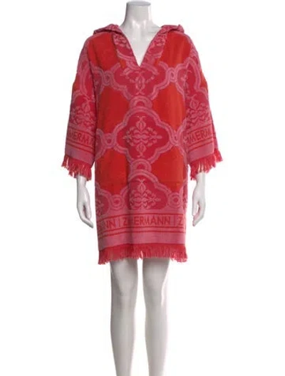 Pre-owned Zimmermann Patterned Mini Dress In Pink