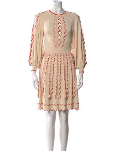 Pre-owned Zimmermann Patterned Mini Dress W/ Tags In Neutrals
