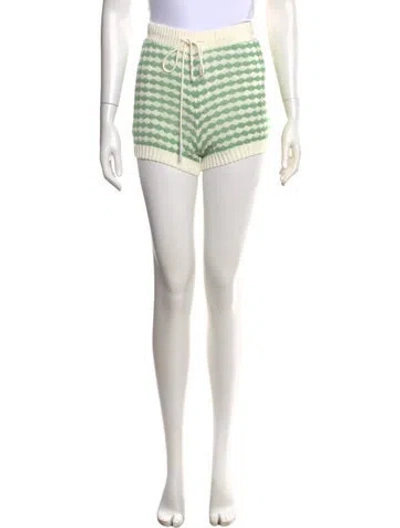 Pre-owned Zimmermann Patterned Mini Shorts W/ Tags In Green